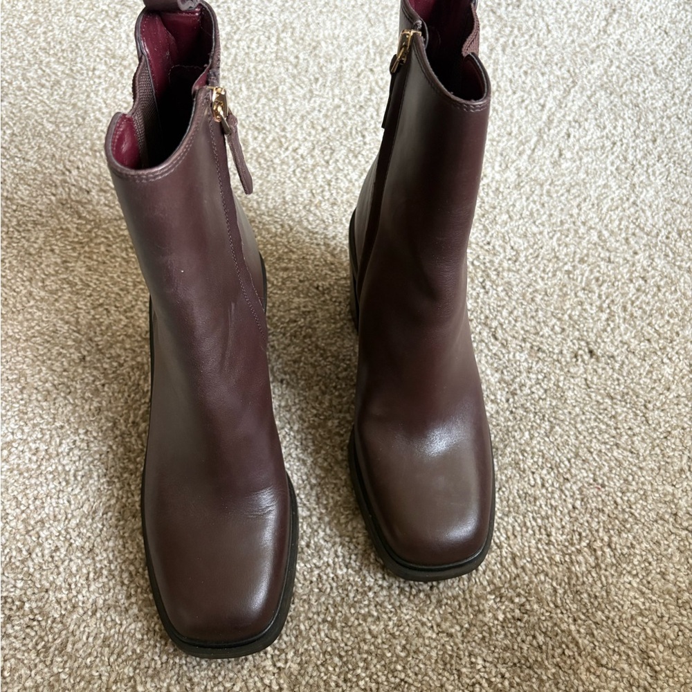 Franco Sarto Brown Leather Ankle Boots - Picture 5 of 10